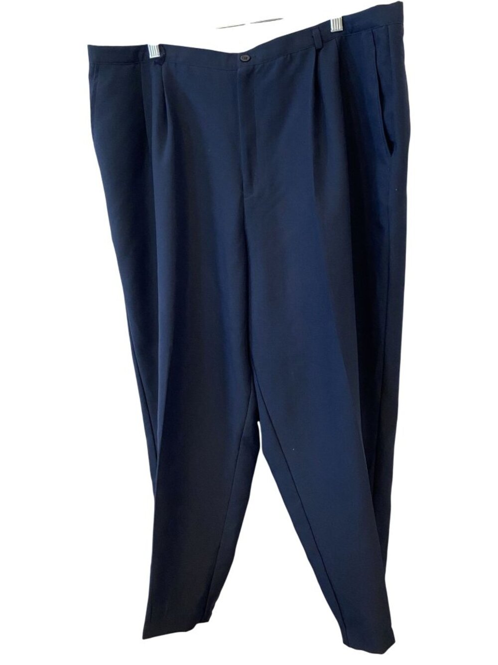 Vtg Liz Baker Womens 22 Navy Blue Cropped Dress Pants Pleated Trousers Plus Size